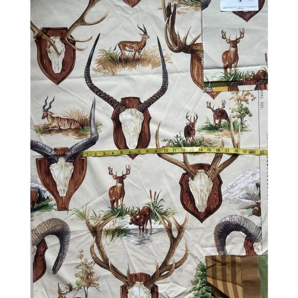 Pierre Frey "Les Trophees" fabric vintage swatch 27 х 34 - Picture 2 of 5